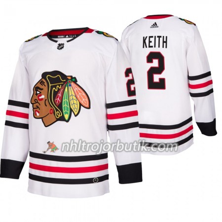 Män Ishockey Chicago Blackhawks tröja Duncan Keith 2 Adidas 2019-20 Vit Authentic